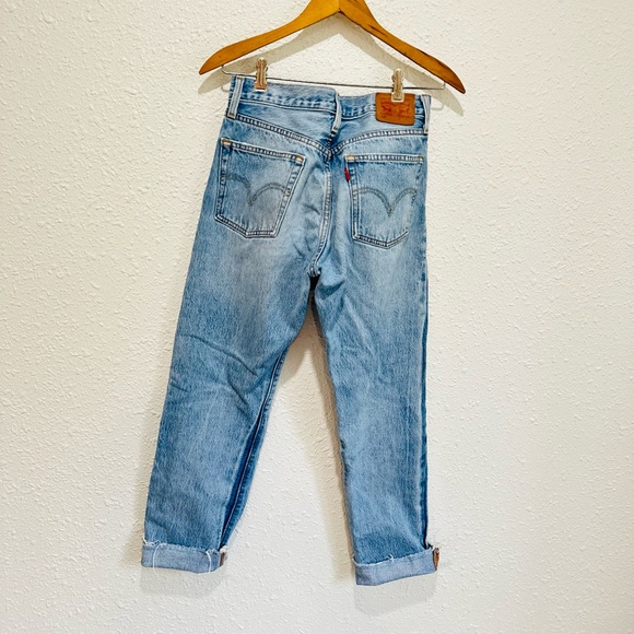 Levi’s 501 premium button fly denim jeans distressed 26x28 - Picture 2 of 7